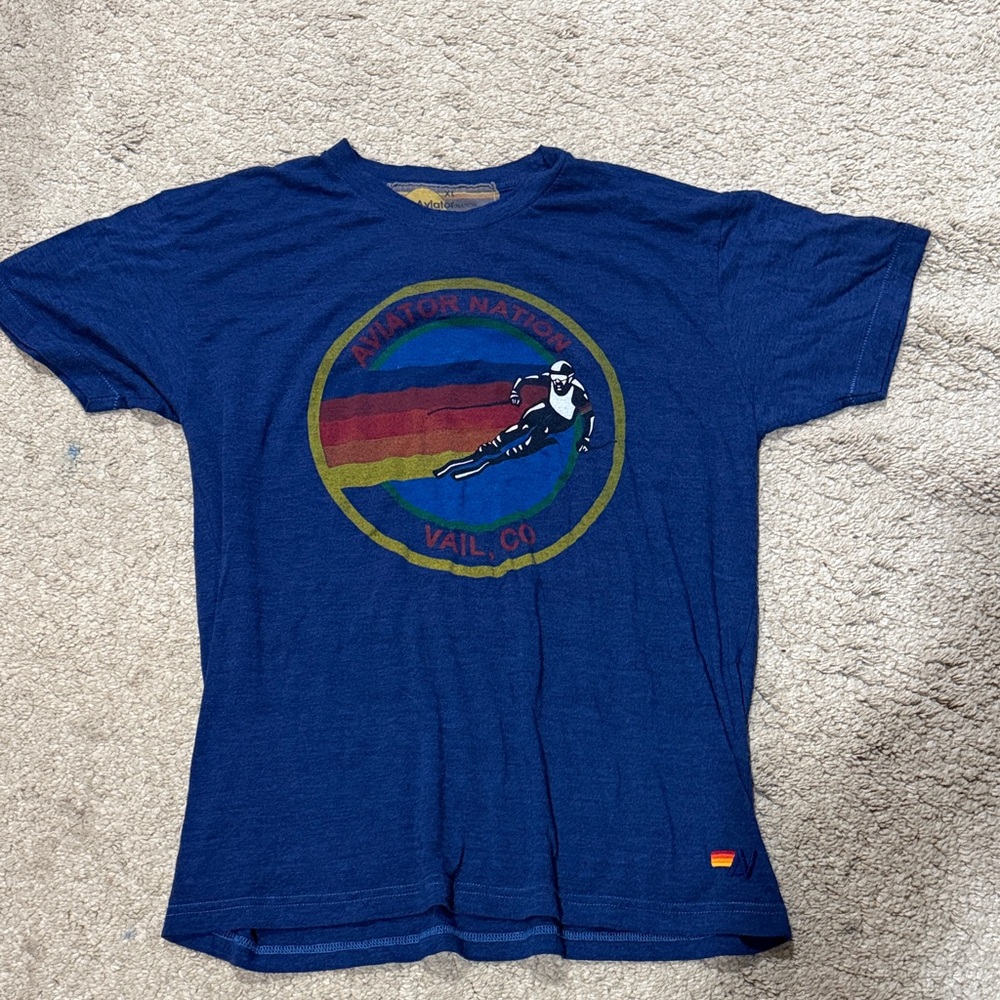 Aviator Nation Blue Graphic Short Sleeve Tee